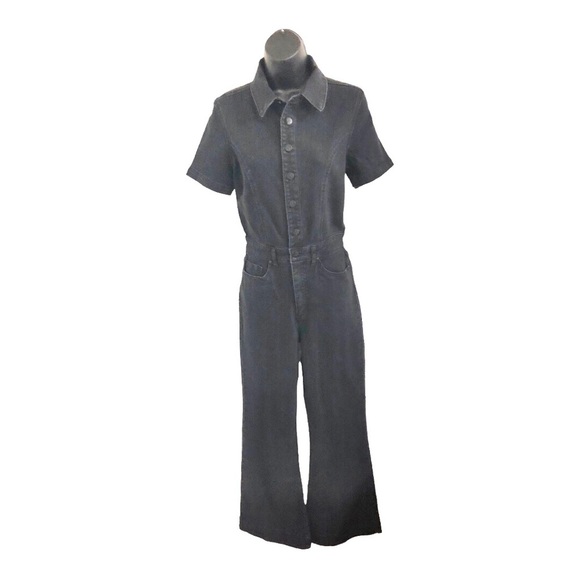 Jessica Simpson Pants - Jessica Simpson black gravel cammie flare leg stretch denim jeans Jumpsuit sz 13